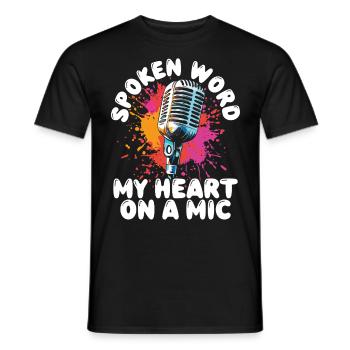 Poetry Slam Rhyme Slam Poetry Poet Poems - Men's T-Shirt - black - Front - AI Model Male 178 light (178cm)