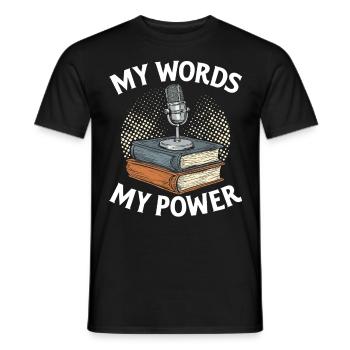 Poésie Slam Comptine Slam Poésie Poète Poète - T-shirt homme - noir - Devant - AI Model Male 178 light (178cm)