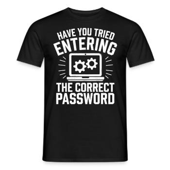 Administrator Support Nerd Computer Tech - Men's T-Shirt - black - Front - AI Model Male 178 light (178cm)