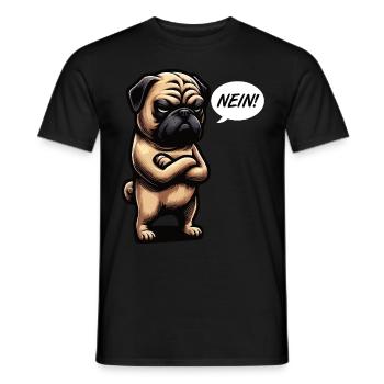 Nein Mops Möpse Mopsbesitzer Mopsliebhaber Mopsfan - Männer T-Shirt - Schwarz - Vorne - AI Model Male 178 light (178cm)