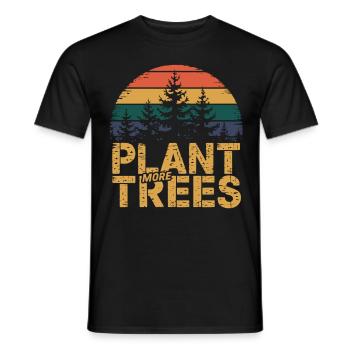 Plant More Trees – Nature Lover Gift - Men's T-Shirt - black - Front - AI Model Male 178 light (178cm)
