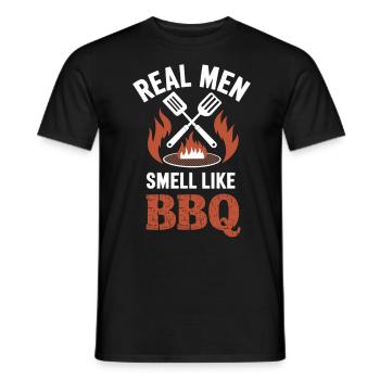 BBQ Master – Men smell like barbecues - Men's T-Shirt - black - Front - AI Model Male 178 light (178cm)