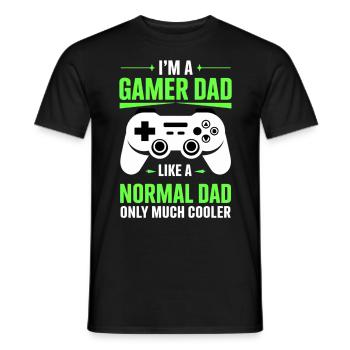 Gamer Dad T-Shirt – Funny Father's Day Gift - Men's T-Shirt - black - Front - AI Model Male 178 light (178cm)