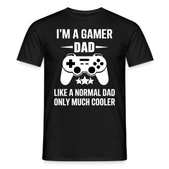 Gamer Dad T-Shirt – Funny Father's Day Gift - Men's T-Shirt - black - Front - AI Model Male 178 light (178cm)