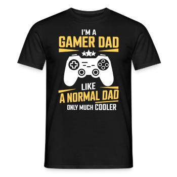Gamer Dad T-Shirt – Funny Father's Day Gift - Men's T-Shirt - black - Front - AI Model Male 178 light (178cm)