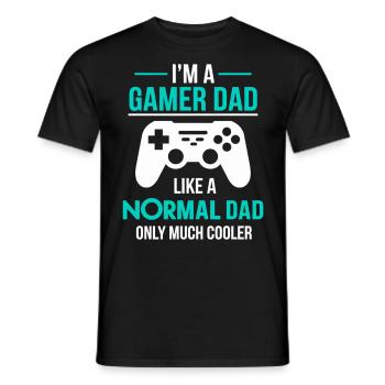 Gamer Dad T-Shirt – Funny Father's Day Gift - Men's T-Shirt - black - Front - AI Model Male 178 light (178cm)