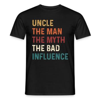 Onkel Manden Myten Den dårlige indflydelse - Mænd T-shirt - sort - Foran - AI Model Male 178 light (178cm)
