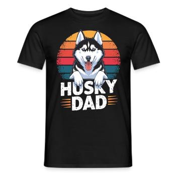 Husky Dad – Geschenk für Husky-Liebhaber - Männer T-Shirt - Schwarz - Vorne - AI Model Male 178 light (178cm)