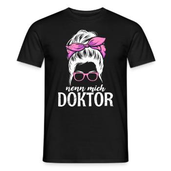 Doktorarbeit NENN MICH DOKTOR Ph.D Lustiges - Männer T-Shirt - Schwarz - Vorne - AI Model Male 178 light (178cm)