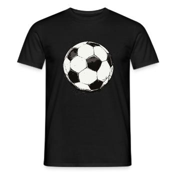 Ballon de football classique noir éclaboussures style urbain - T-shirt homme - noir - Devant - AI Model Male 178 light (178cm)