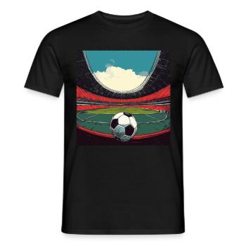 Stadium footballfor teams and clubs - Men's T-Shirt - black - Front - AI Model Male 178 light (178cm)