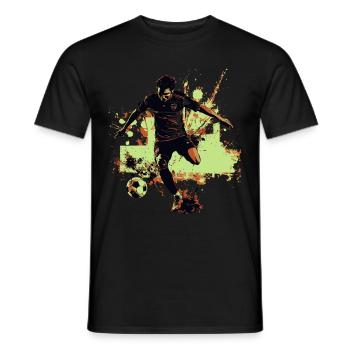 Footballers in action - Farbklecks Design Sportler - Men's T-Shirt - black - Front - AI Model Male 178 light (178cm)