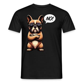 Pas de Bouledogue Français Frenchie Propriétaire de Frenchie - T-shirt homme - noir - Devant - AI Model Male 178 light (178cm)