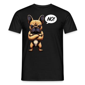 Pas de Bouledogue Français Frenchie Propriétaire de Frenchie - T-shirt homme - noir - Devant - AI Model Male 178 light (178cm)