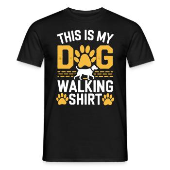 C’est ma chemise de promenade pour chien - T-shirt homme - noir - Devant - AI Model Male 178 light (178cm)
