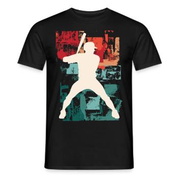 Baseball Joueur De Baseball Joueur Vintage Coloré - T-shirt homme - noir - Devant - AI Model Male 178 light (178cm)