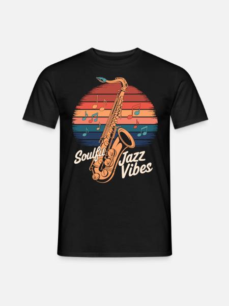 Saxophon Musik liegt in der Luft - Männer T-Shirt - Schwarz