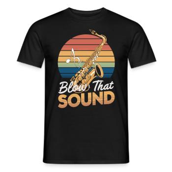 Saxofon Groove - Männer T-Shirt - Schwarz - Vorne - AI Model Male 178 light (178cm)