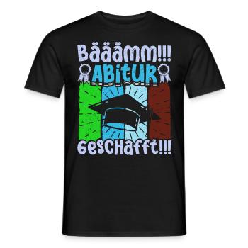 ABITUR GESCHAFFT!! Abi Geschafft Lustiges - Männer T-Shirt - Schwarz - Vorne - AI Model Male 178 light (178cm)