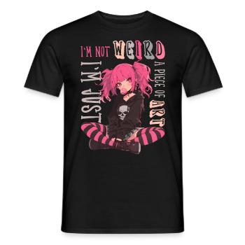 Just Piece Of Art Anime Girl Pastel Goth Geschenk - Männer T-Shirt - Schwarz - Vorne - AI Model Male 178 light (178cm)