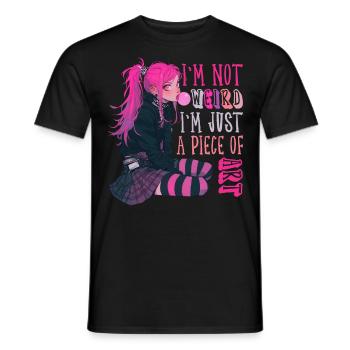 Juste Pièce D’art Kawaii Anime Fille Goth Cadeau - T-shirt homme - noir - Devant - AI Model Male 178 light (178cm)