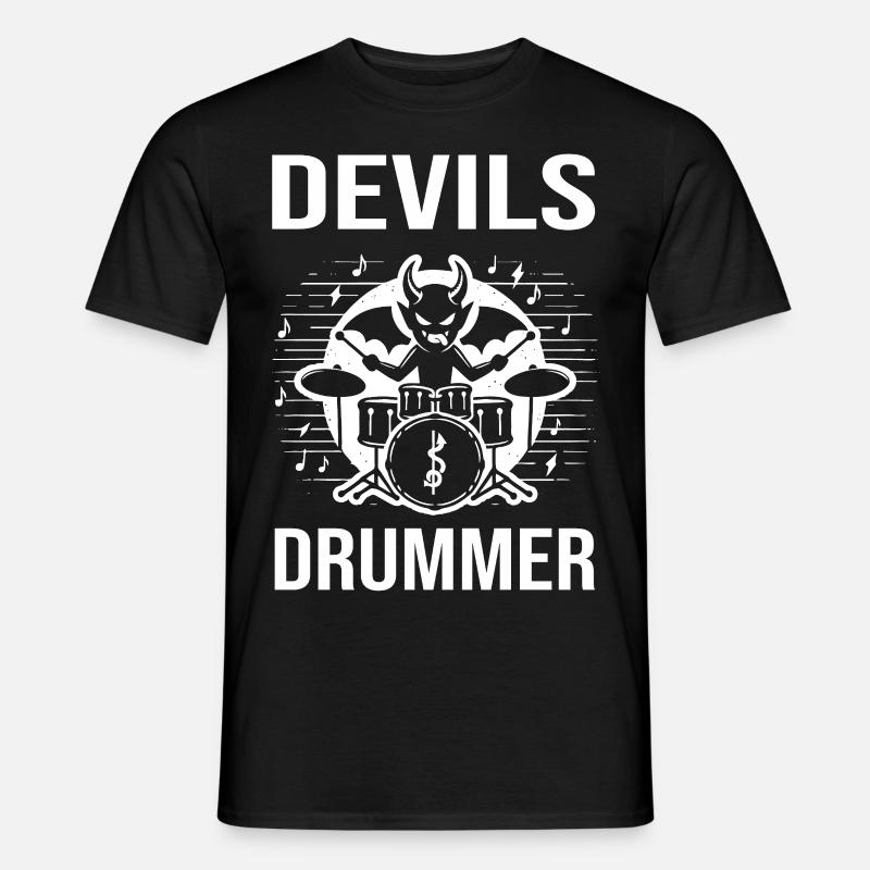 Devils Drummer. Der teuflischer Höllenschlagzeuger - Männer T-Shirt - Schwarz