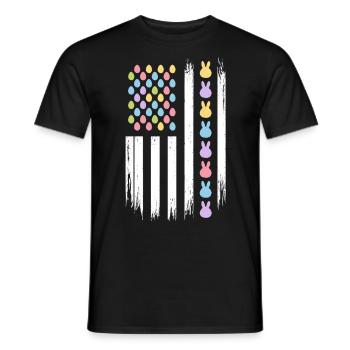 Ostern Eier Hasen Amerikanische Flagge - Männer T-Shirt - Schwarz - Vorne - AI Model Male 178 light (178cm)
