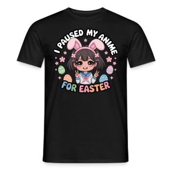 J’ai mis mon anime en pause pour Pâques - T-shirt homme - noir - Devant - AI Model Male 178 light (178cm)
