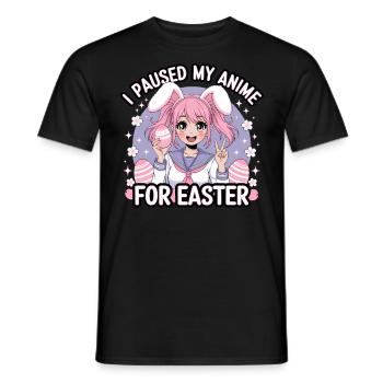 J’ai mis mon anime en pause pour Pâques - T-shirt homme - noir - Devant - AI Model Male 178 light (178cm)