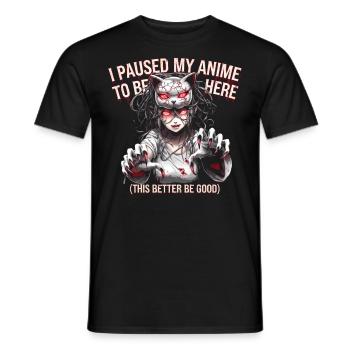 Japan Kawaii Manga Otaku Horror Anime - Men's T-Shirt - black - Front - AI Model Male 178 light (178cm)