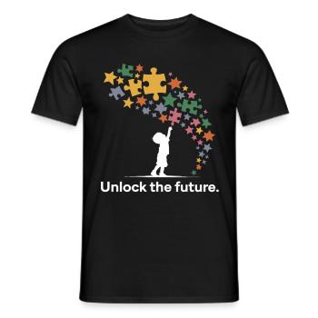Pièce du puzzle pour l’avenir - T-shirt homme - noir - Devant - AI Model Male 178 light (178cm)