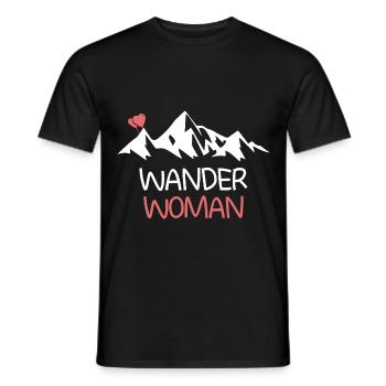 Wander Woman Berg Outdoor Hobby Geschenk - Männer T-Shirt - Schwarz - Vorne - AI Model Male 178 light (178cm)