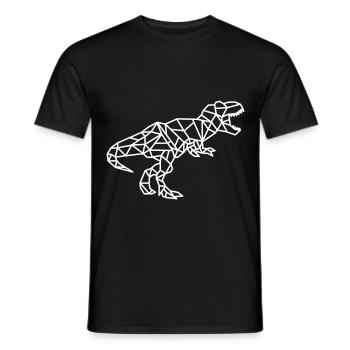 T Rex Geometric Lines - Men's T-Shirt - black - Front - AI Model Male 178 light (178cm)