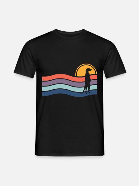 Erdmännchen - Männer T-Shirt - Schwarz