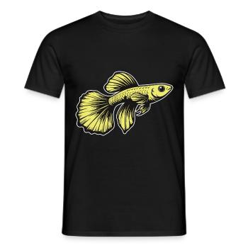 Yellow Guppy - Aquariums Fish Design - Men's T-Shirt - black - Front - AI Model Male 178 light (178cm)