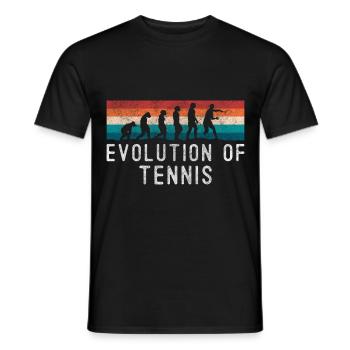 Tennisspieler Sport Netz Vorhand - Männer T-Shirt - Schwarz - Vorne - AI Model Male 178 light (178cm)