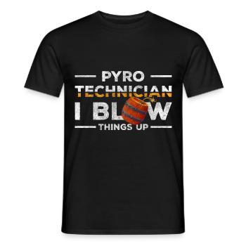 Sécurité de combustion colorée Pyro - T-shirt homme - noir - Devant - AI Model Male 178 light (178cm)