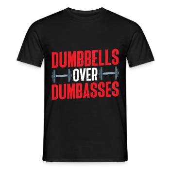 Dumbbells Over Dumbasses 2 - Männer T-Shirt - Schwarz - Vorne - AI Model Male 178 light (178cm)