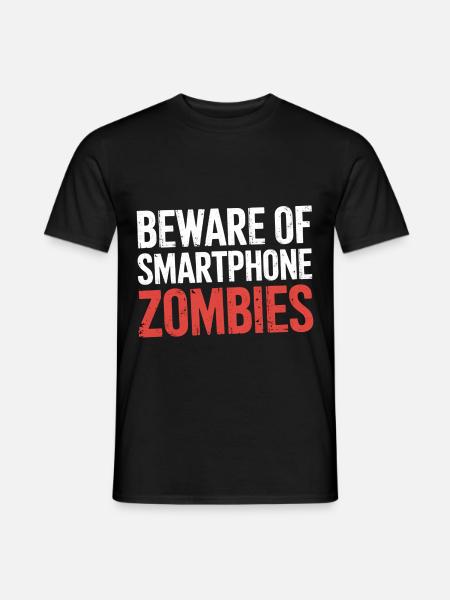 Beware Of Smartphone Zombies 7 - Männer T-Shirt - Schwarz