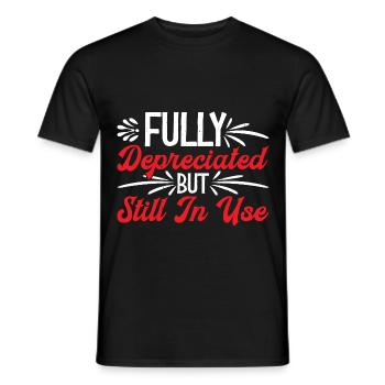 Fully Depreciated But Still In Use 38 - Männer T-Shirt - Schwarz - Vorne - AI Model Male 178 light (178cm)