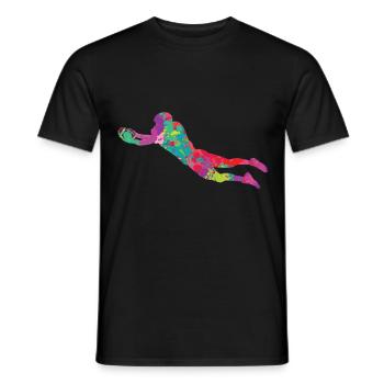 Aquarelle de football américain Quaterback Dimanche - T-shirt homme - noir - Devant - AI Model Male 178 light (178cm)