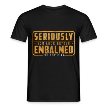 Gravedigger, funeral, coffin, mourning - Men's T-Shirt - black - Front - AI Model Male 178 light (178cm)
