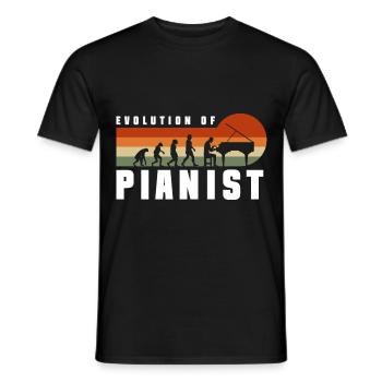 Pianist Piano Classical Music Keyboard - Men's T-Shirt - black - Front - AI Model Male 178 light (178cm)