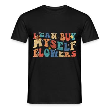 flowers affection romance wedding - Men's T-Shirt - black - Front - AI Model Male 178 light (178cm)