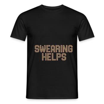 Swearing Helps 9 - Männer T-Shirt - Schwarz - Vorne - AI Model Male 178 light (178cm)