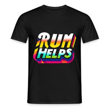 Rum Helps 9 - Männer T-Shirt - Schwarz - Vorne - AI Model Male 178 light (178cm)