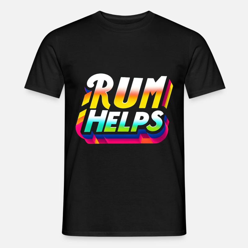 Rum Helps 9 - Männer T-Shirt - Schwarz