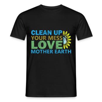 Earth Day Environmentally Friendly Earth Planet Saving - Men's T-Shirt - black - Front - AI Model Male 178 light (178cm)