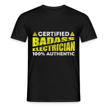 Electronics Technician Profession Voltage High Voltage - Men's T-Shirt - black - Front - AI Model Male 178 light (178cm)