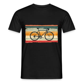 Retro Sunset Aesthetic Bike Reifen Fahrrad - Männer T-Shirt - Schwarz - Vorne - AI Model Male 178 light (178cm)